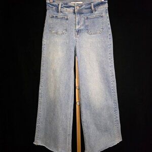 Mica High-Rise Light Wash Clean Cropped Wide Leg Jeans 26